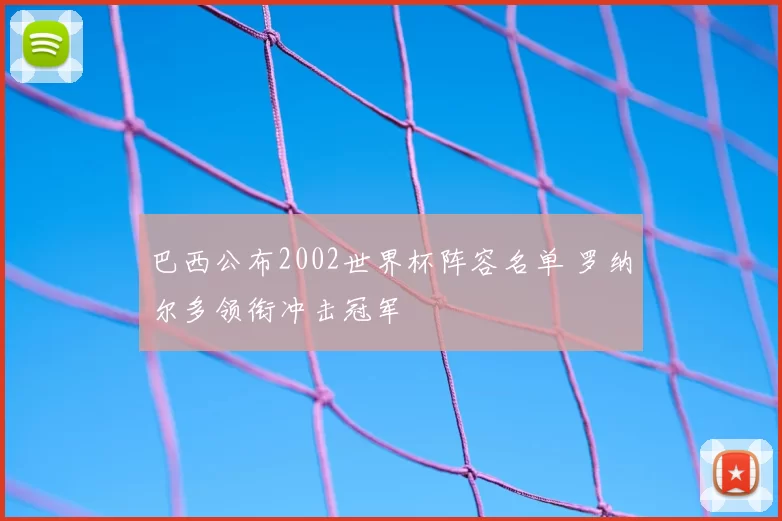 巴西公布2002世界杯阵容名单 罗纳尔多领衔冲击冠军